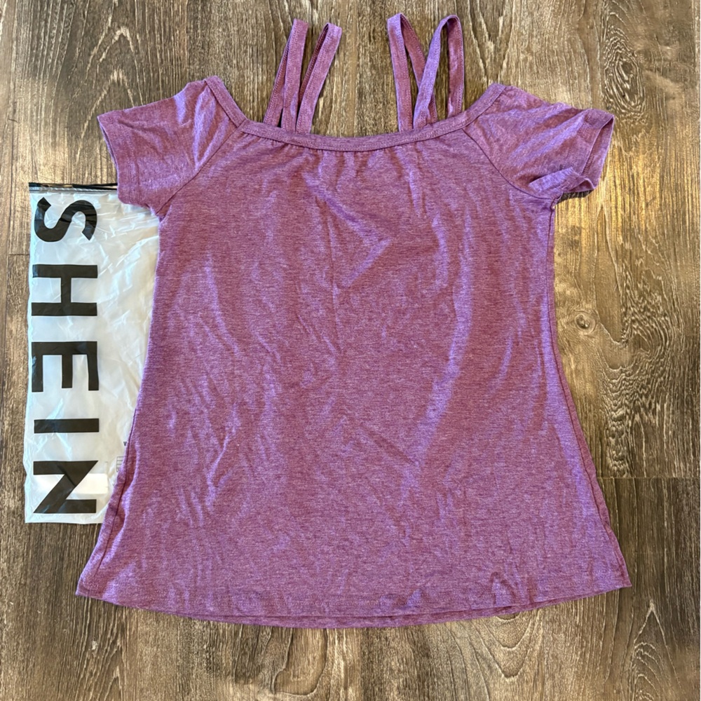 SHEIN Purple Short Sleeve Top. NWOT.